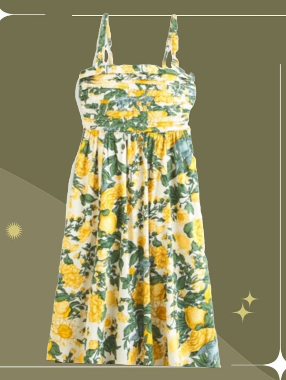✨ Abercrombie And Fitch Emerson Poplin Floral And Bird Pattern Dress XXL